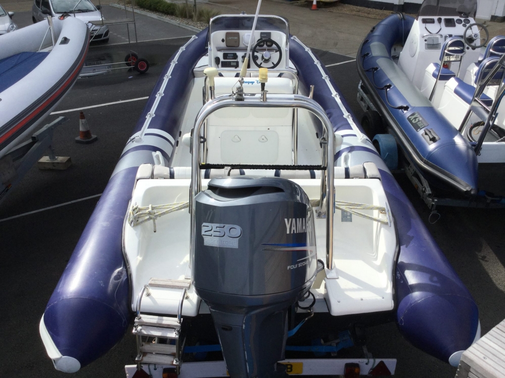 Boat Details – Ribs For Sale - Used Cobra 7.5 RIB with Yamaha F250AETX engine and trailer.