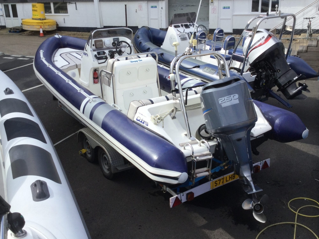 Boat Details – Ribs For Sale - Used Cobra 7.5 RIB with Yamaha F250AETX engine and trailer.