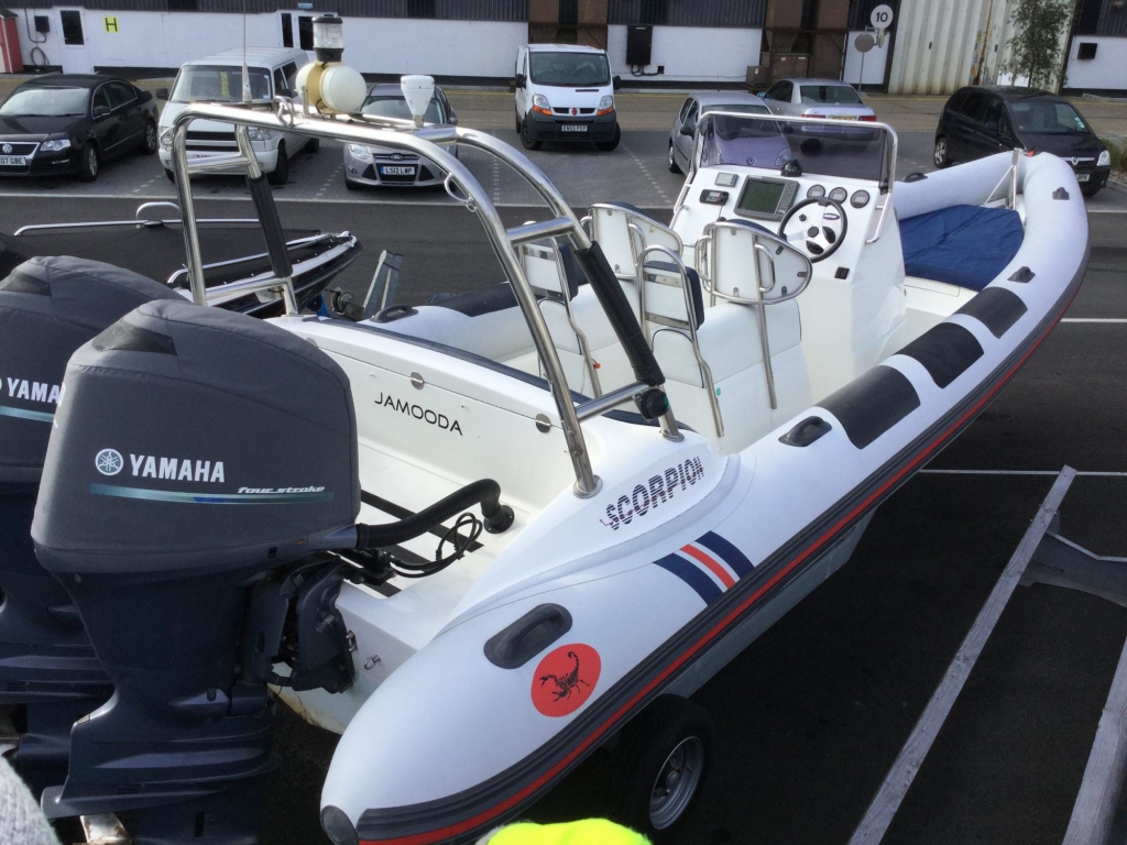 Boat Details – Ribs For Sale - Used Scorpion R27 8.1 RIB with twin Yamaha F150AET engines